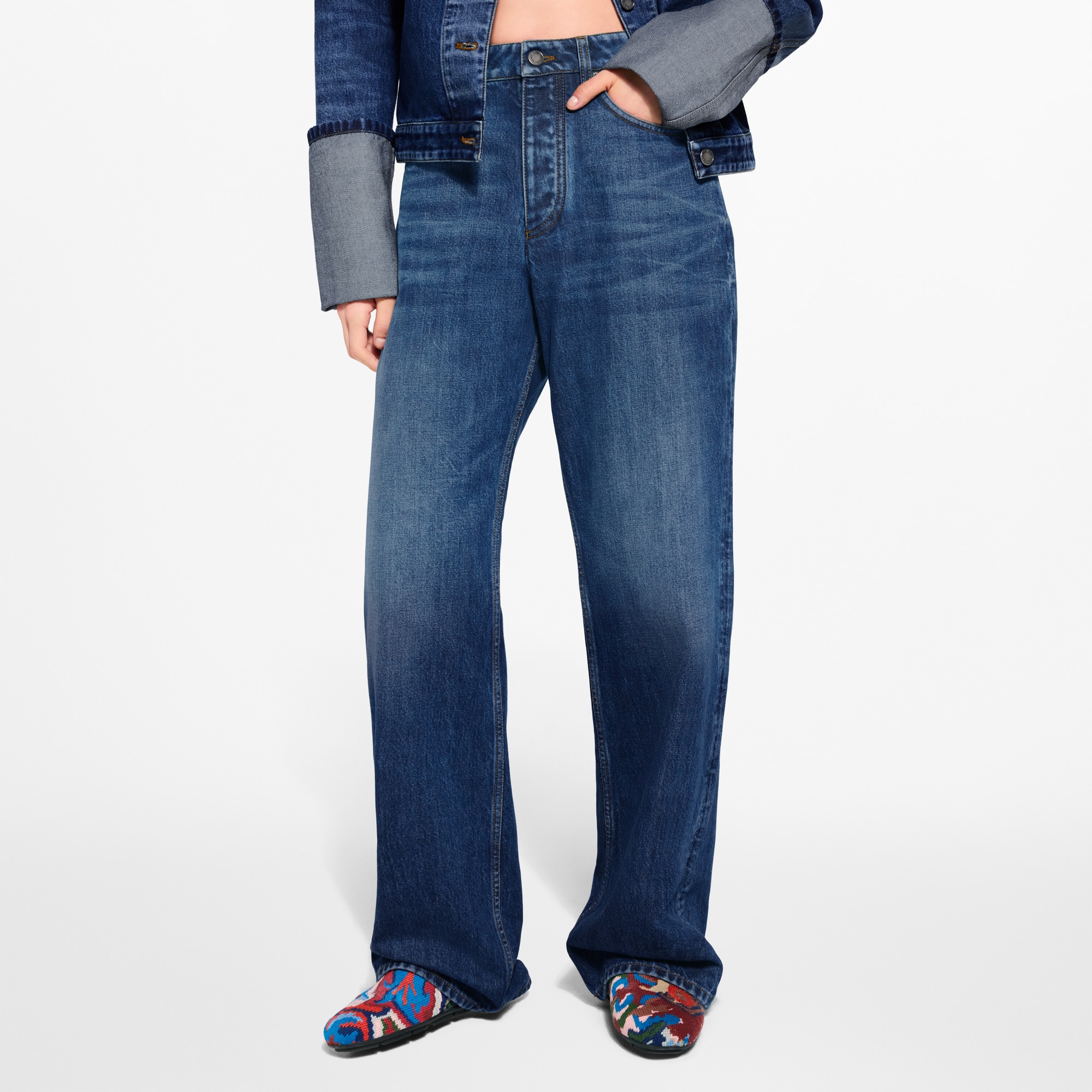 Gradient Denim Straight-Cut Jeans - Women - Ready-to-Wear | LOUIS